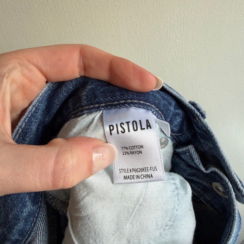 Pistola Denim Jeans Women's Size 25 Distressed Frayed Hem Straight Leg - Picture 6 of 9